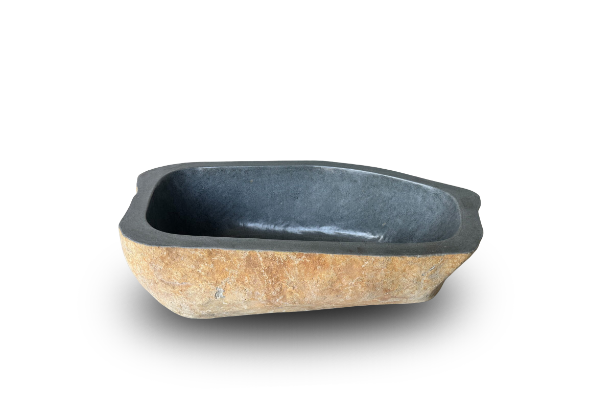 river rock bathtub
